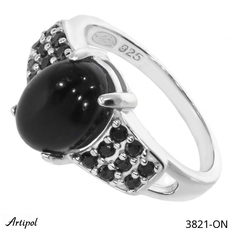 Ring 3821-ON mit echter Schwarzem Onyx