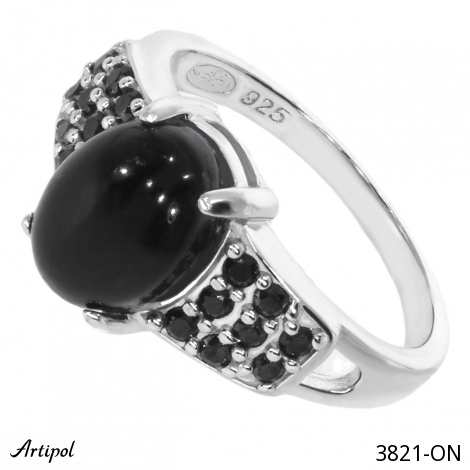 Ring 3821-ON mit echter Schwarzem Onyx
