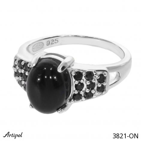 Bague 3821-ON en Onyx noir véritable