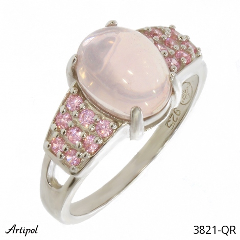 Ring 3821-QR mit echter Rosenquarz