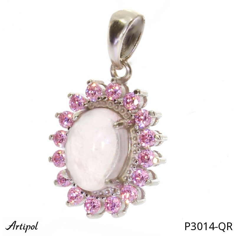 Pendant P3014-QR with real Rose quartz