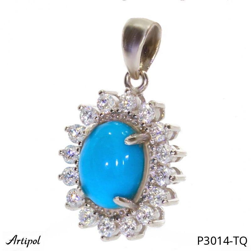 Pendentif P3014-TQ en Turquoise véritable