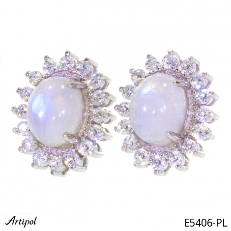 Earrings E5406-PL with real Moonstone