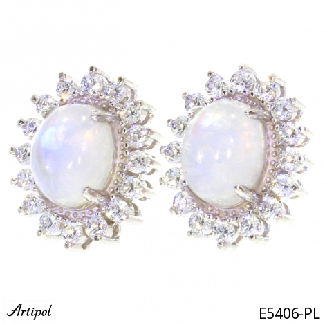 Earrings E5406-PL with real Moonstone