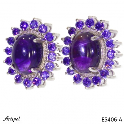 Earrings E5406-A with real Amethyst