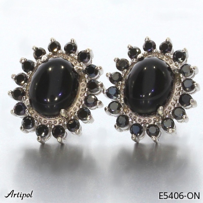 Earrings E5406-ON with real Black Onyx