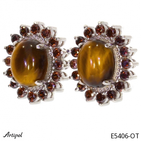 Boucles d'oreilles E5406-OT en Oeil de tigre véritable