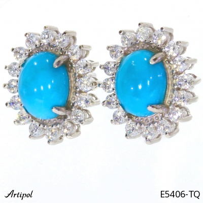 Boucles d'oreilles E5406-TQ en Turquoise véritable