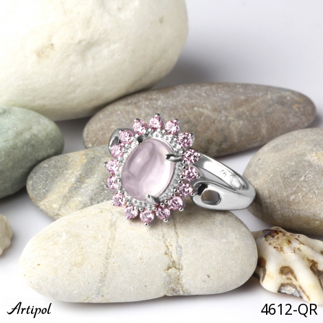 Ring 4612-QR mit echter Rosenquarz