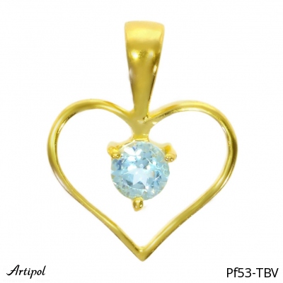 Pendant PF53-TBV with real Blue topaz gold plated
