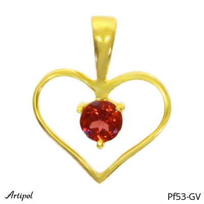 Pendant PF53-GV with real Red garnet gold plated