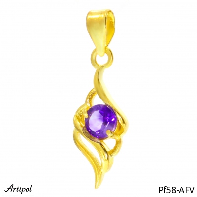 Pendant PF58-AFV with real Amethyst gold plated