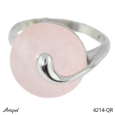 Ring 4214-QR with real Rose quartz