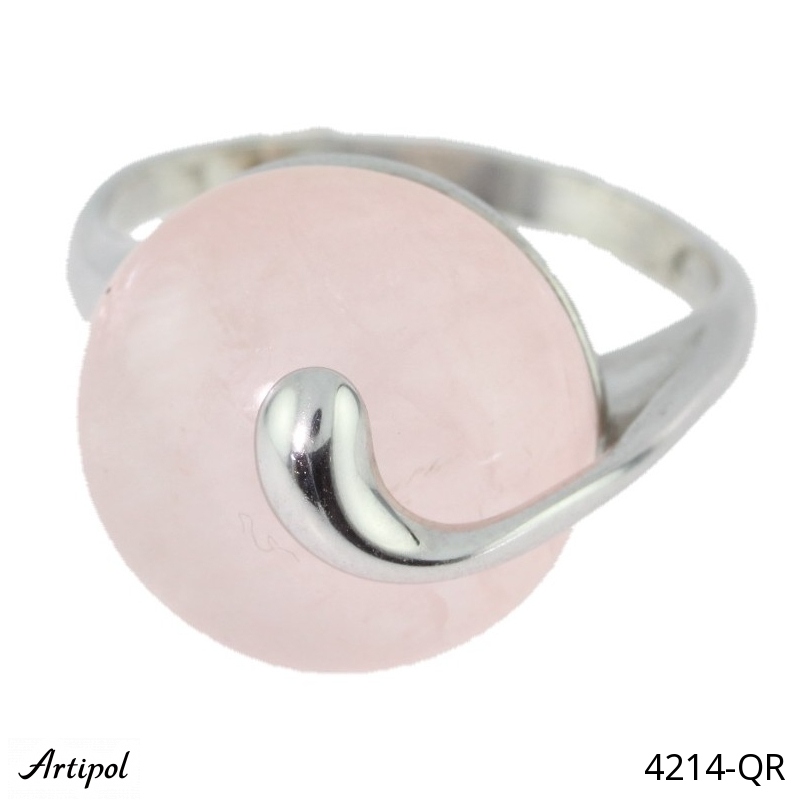 Ring 4214-QR with real Rose quartz