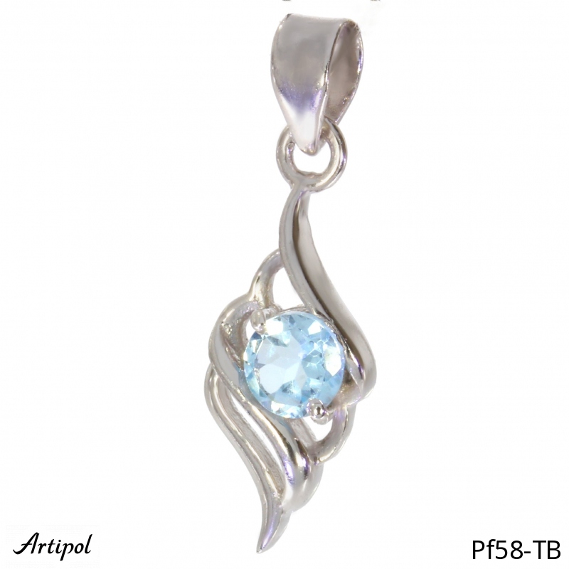 Pendentif PF58-TB en Topaze bleue véritable