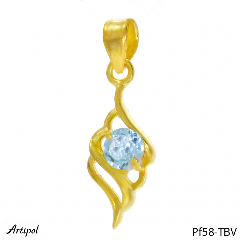 Pendentif PF58-TBV en Topaze bleue véritable