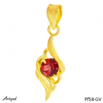 Pendant PF58-GV with real Red garnet gold plated
