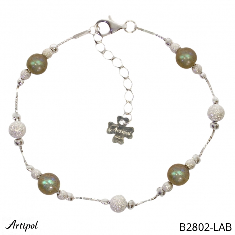 Bracelet B2802-LAB with real Labradorite