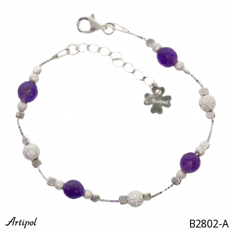 Armreif B2802-A mit echter Amethyst
