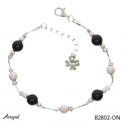 Bracelet B2802-ON en Onyx noir véritable