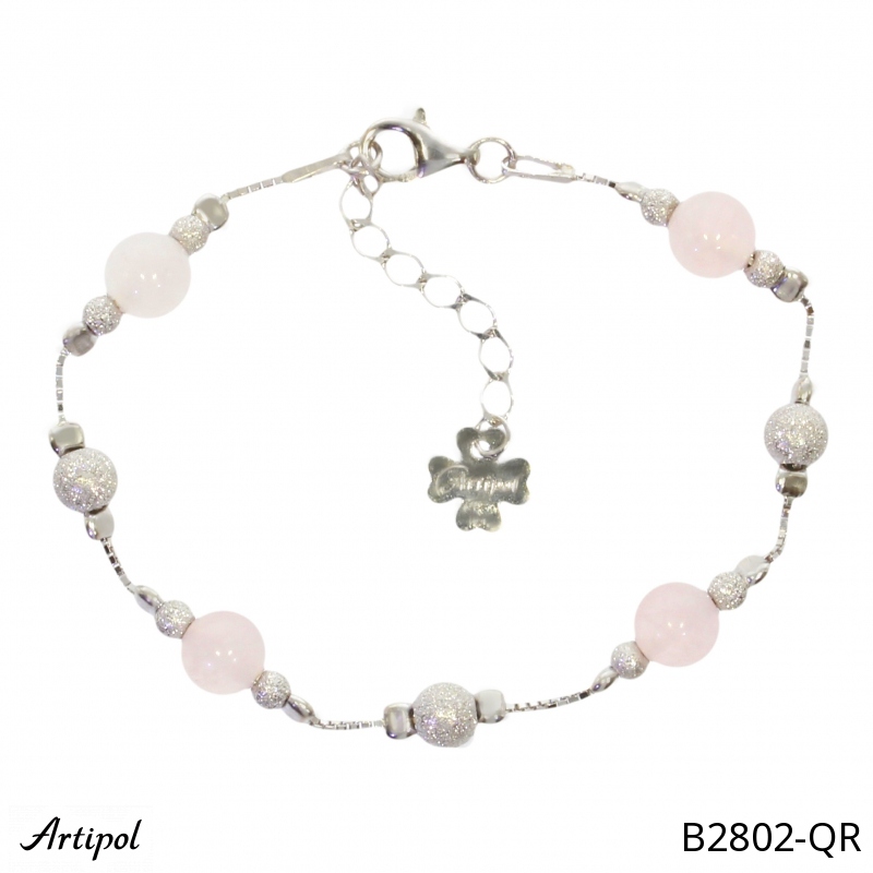 Bracelet B2802-QR with real Rose Quartz