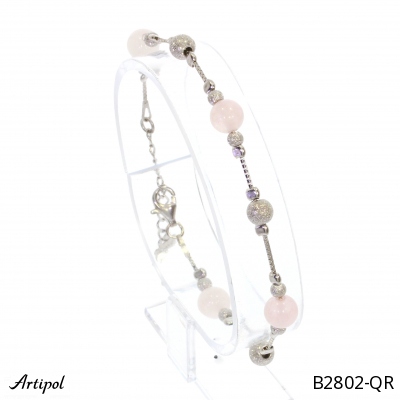 Bracelet B2802-QR en Quartz rose véritable
