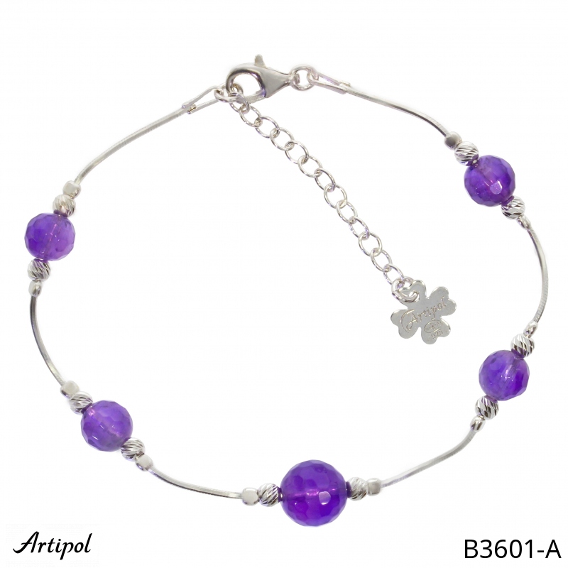 Armreif B3601-A mit echter Amethyst