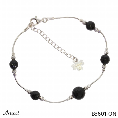 Bracelet B3601-ON en Onyx noir véritable