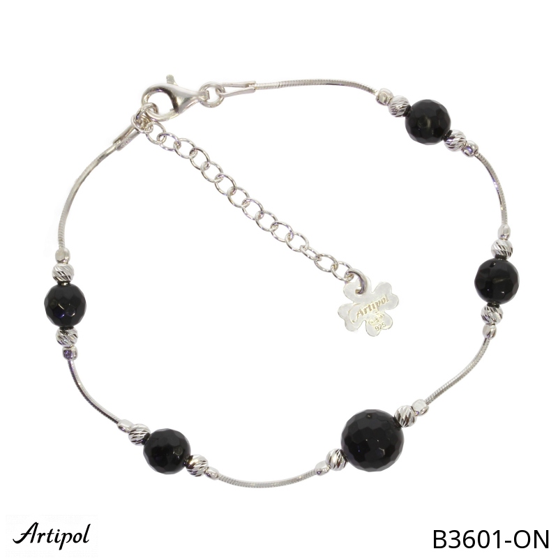 Armreif B3601-ON mit echter Schwarzem Onyx