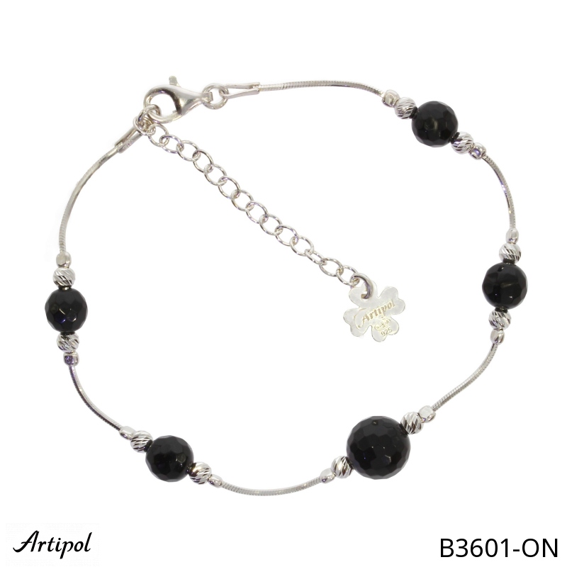 Bracelet B3601-ON with real Black Onyx