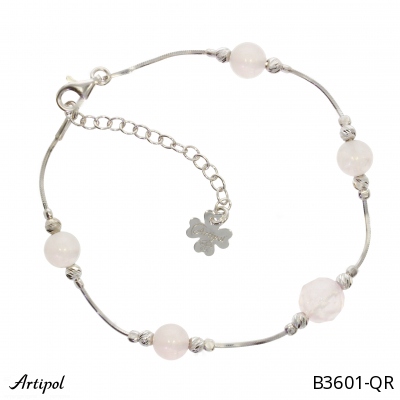 Bracelet B3601-QR with real Quartz rose
