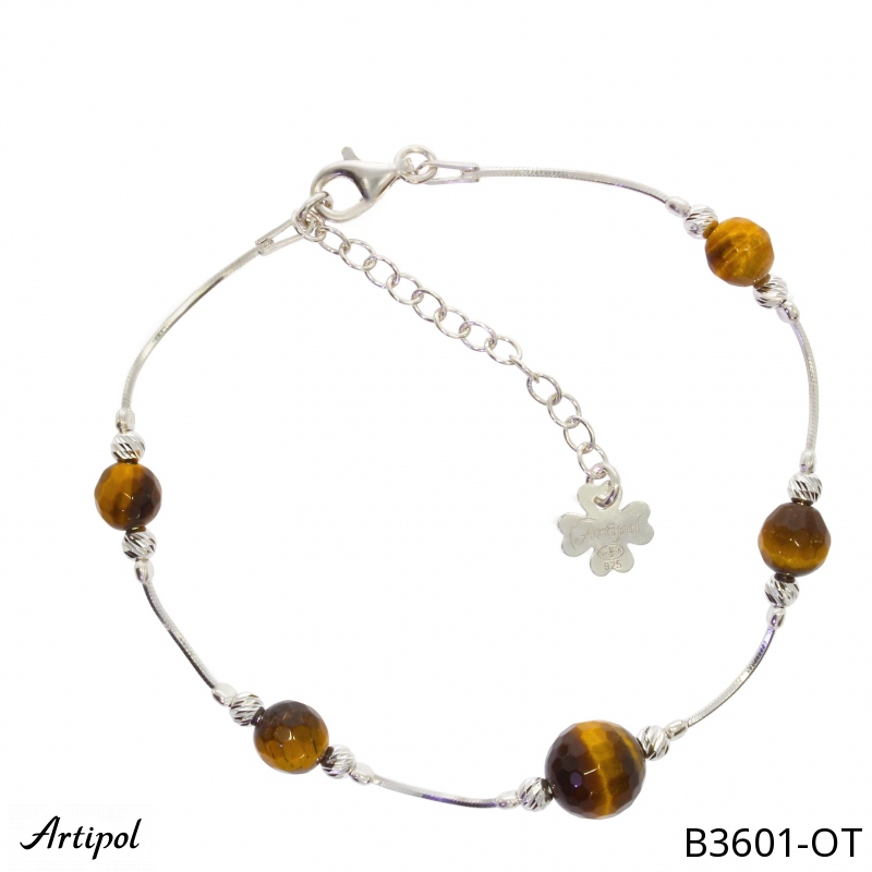 Bracelet B3601-OT with real Tiger's eye