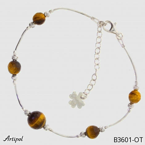 Bracelet B3601-OT en Oeil de tigre véritable