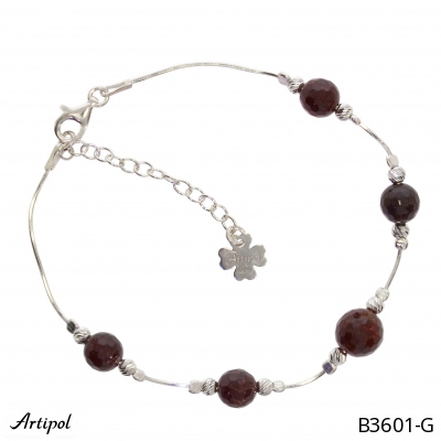 Armreif B3601-G mit echter Granat