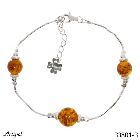 Armreif B3801-B mit echter Bernstein