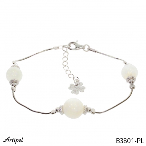 Armreif B3801-PL mit echter Mondstein