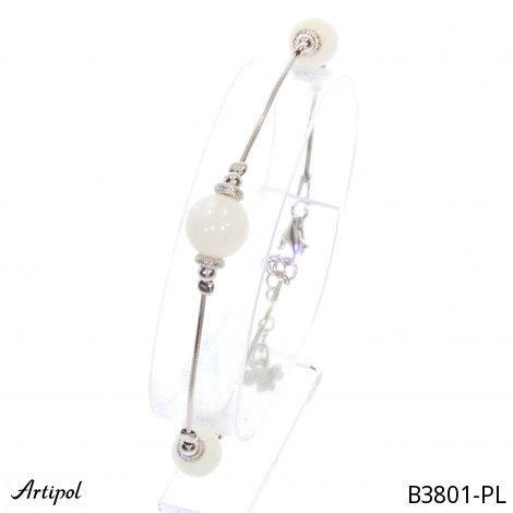 Armreif B3801-PL mit echter Mondstein