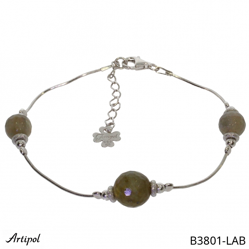 Bracelet B3801-LAB en Labradorite véritable