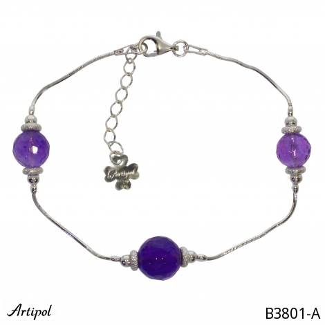 Armreif B3801-A mit echter Amethyst