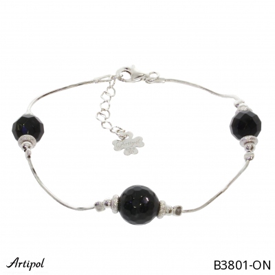 Bracelet B3801-ON with real Black Onyx