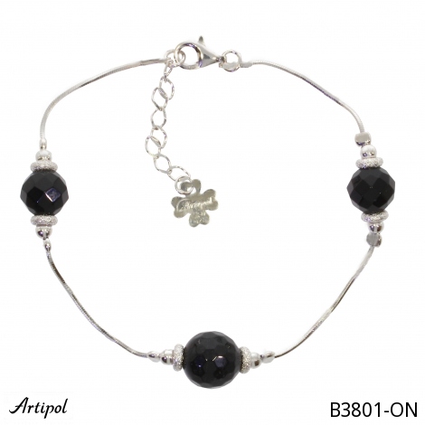 Bracelet B3801-ON en Onyx noir véritable