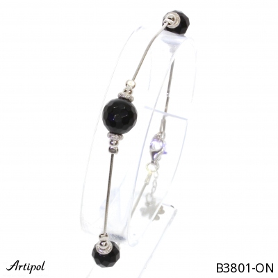 Bracelet B3801-ON with real Black Onyx