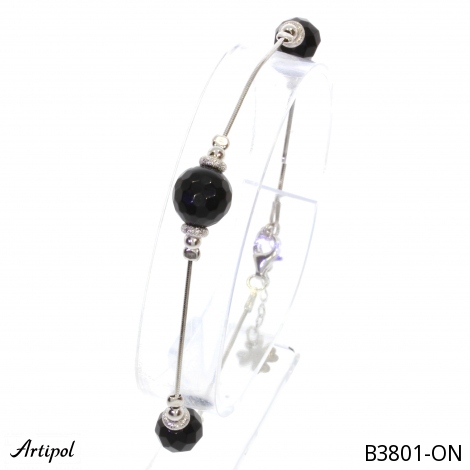 Armreif B3801-ON mit echter Schwarzem Onyx