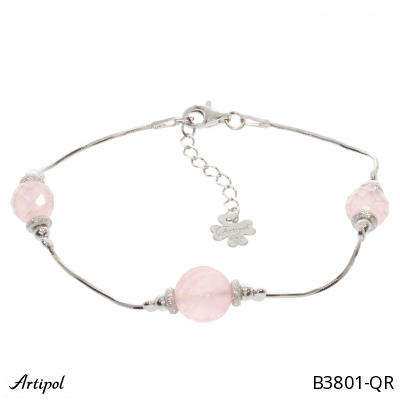 Bracelet B3801-QR with real Quartz rose