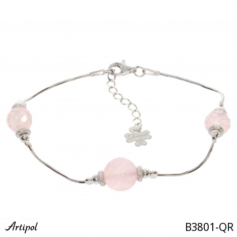 Bracelet B3801-QR en Quartz rose véritable
