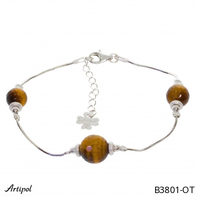 Bracelet B3801-OT with real Tiger’s Eye