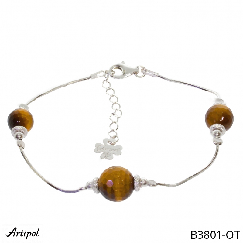 Bracelet B3801-OT en Oeil de tigre véritable