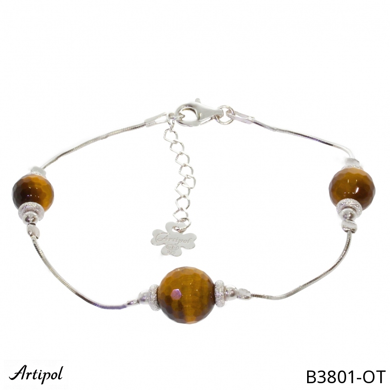 Bracelet B3801-OT with real Tiger's eye