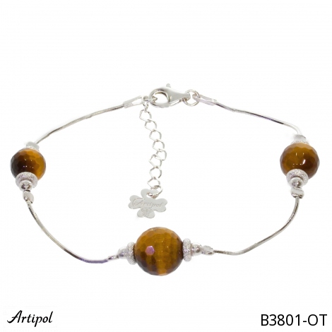 Bracelet B3801-OT with real Tiger's eye