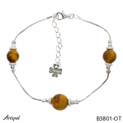 Bracelet B3801-OT with real Tiger's eye